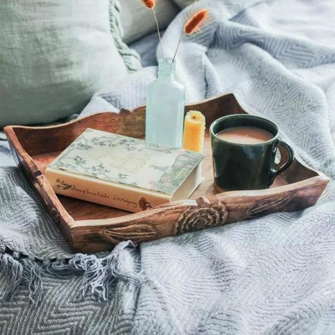 This is a Natural Mango Wood Tea Tray - just the thing for breakfast in bed!