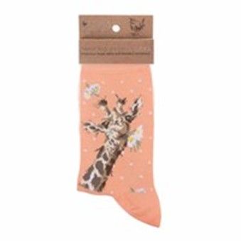 These are Wrendale Designs, Flowers and Giraffe Socks - Size 4 - 8