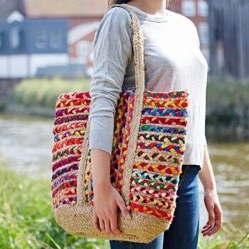 This is a Recycled Cotton and Jute Tote Bag