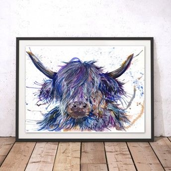 This is a Scruffy Scotland Highland Coo Fine Art Print