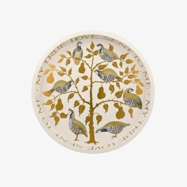 There's a lovely Partridge In A Pear Tree Round Tin Tray