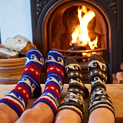 There are socks to help keep your feet warm!