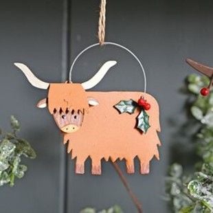 How about a Christmas Highland Coo Cow With Holly Decoration?