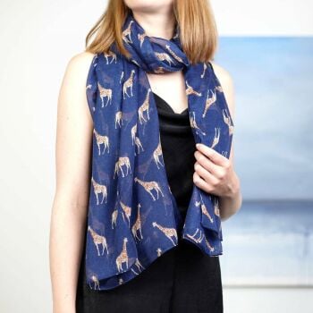 How about this Giraffe Scarf And Sterling Necklace Gift Set?