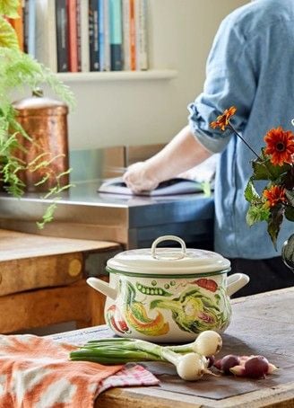 The Mixed Vegetable Enamel Medium Cooking Pot is now £38.40 instead of £48.00