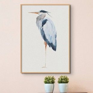 Beach House Art has some fabulous art, including this Heron Resting Print