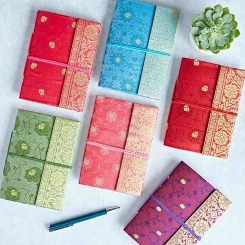 These Sari Fabric Notebooks are a great size to fit into a bag, and they're perfect for writing notes, thoughts and to-do lists