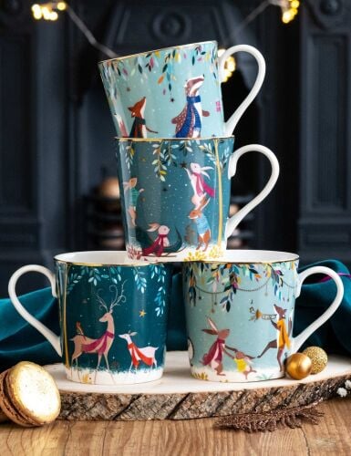 This is the Set of 4 Woodland Tales Mugs This is the Set of 4 Woodland Tales Mugs