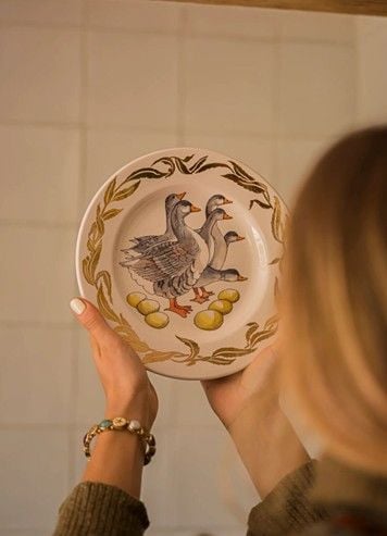 There's the 12 Days Of Christmas Six Geese A-Laying Medium Dinner Plate, 8.5 Inch There's the 12 Days Of Christmas Six Geese A-Laying Medium Dinner Plate, 8.5 Inch