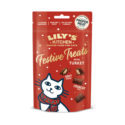 There are Festive Treats with Turkey for cats