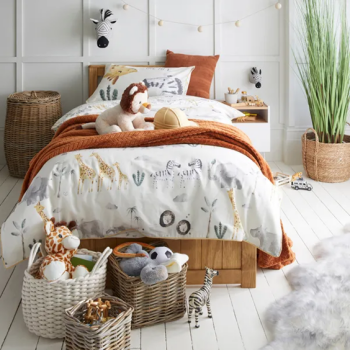 Safari Natural 100% Cotton Single Duvet Cover and Pillowcase Set Safari Natural 100% Cotton Single Duvet Cover and Pillowcase Set