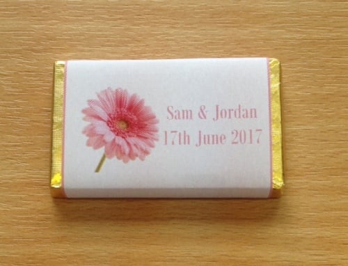 PALE PINK GERBERA - mini 10g chocolate favour
