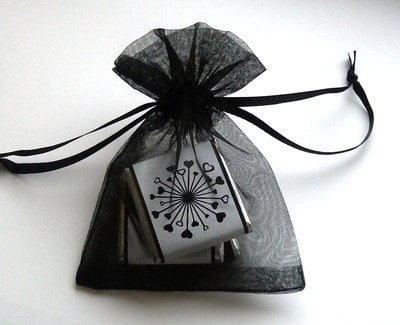 BLACK ORGANZA BAG with 3 MINI CHOCS (any wrapper design)