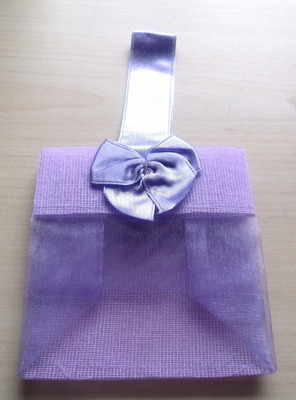 LAVENDER ORGANZA TOTE BAG (bag on own)