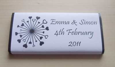 BLACK & WHITE HEART WHEEL - large favour 40g