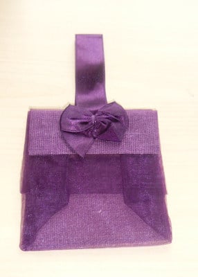 PURPLE ORGANZA TOTE BAG (bag on own)
