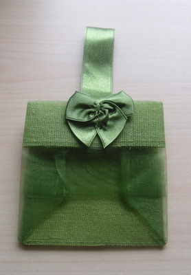 MOSS GREEN ORGANZA TOTE BAG (bag only)