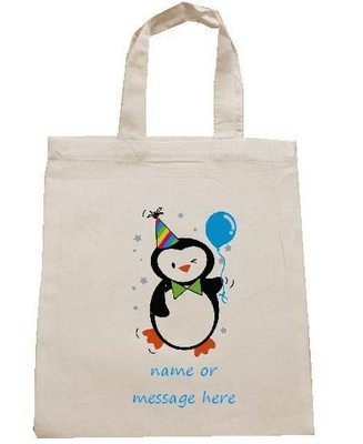 PENGUIN personalised cotton party bag (no contents included)