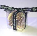 CUBE CHOC FAVOUR tied with black personalised ribbon 
