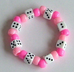 Child's handmade dice bracelet