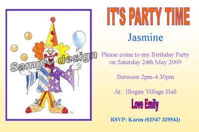 Clown invitation