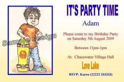Skater boy invitation