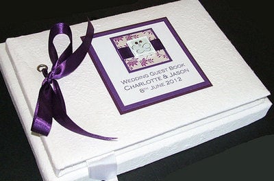IONA (PURPLE) personalised wedding guest book