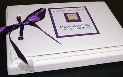 LEVEN (PURPLE) personalised wedding guest book