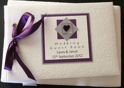 ASSYNT (PURPLE) personalised wedding guest book