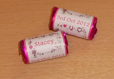 PINK BORDER - love hearts (2 sizes)
