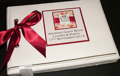 IONA (RED) personalised wedding guest book