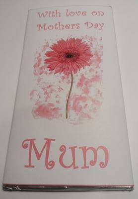 PALE PINK GERBERA FLOWER - large chocolate bar 40g
