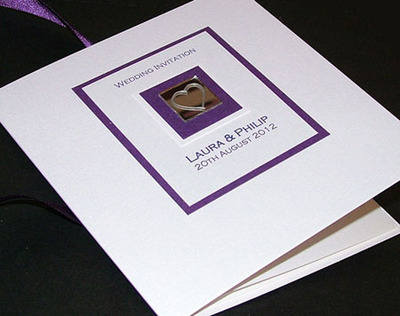 LEVEN (PURPLE) HANDMADE CLASSIC FOLD INVITATION CARD