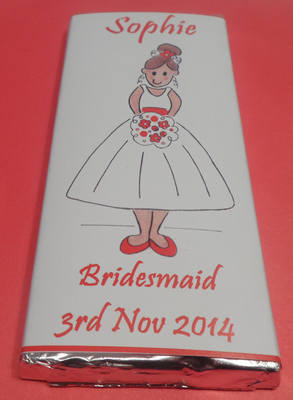 BRIDESMAID (red) - large choc favour 40g