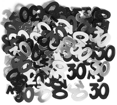 BLACK & SILVER 30 CONFETTI