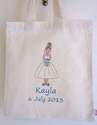 BRIDESMAID (teal) personalised cotton party bag (no contents included)