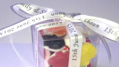 WHITE PERSONALISED RIBBON (10 mm or 15 mm) per metre