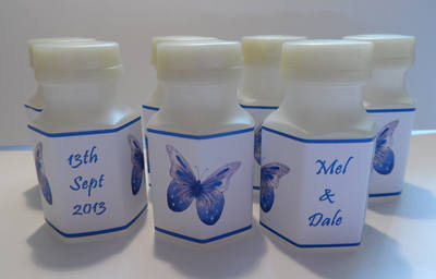 BLUE BUTTERFLY - bubbles (hexagonal shaped)