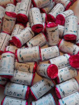BLUE BORDER - love hearts (2 sizes)