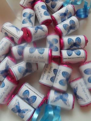 BLUE BUTTERFLY - love hearts (2 sizes)
