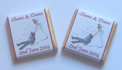 RUNAWAY GROOM (burgundy) - mini 4.5g chocolate favour