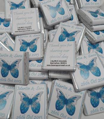 BUTTERFLY (TURQUOISE) - mini 4.5g chocolate favour