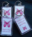 PINK BUTTERFLY - personalised wedding favour keyring