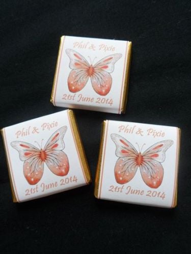 BUTTERFLY ORANGE - mini 4.5g chocolate favour