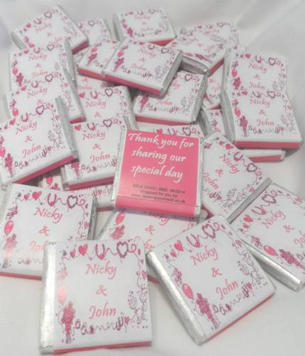 PINK BORDER - mini 4.5g chocolate favour