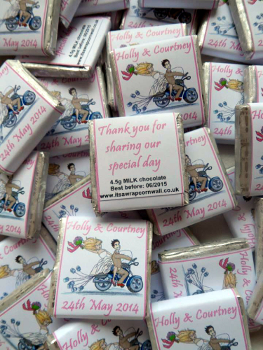 BIKER BRIDE (PALE PINK) - mini 4.5g chocolate favour