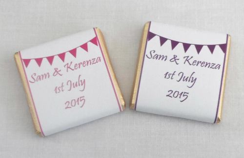 BUNTING (any colour) - mini 4.5g chocolate favour