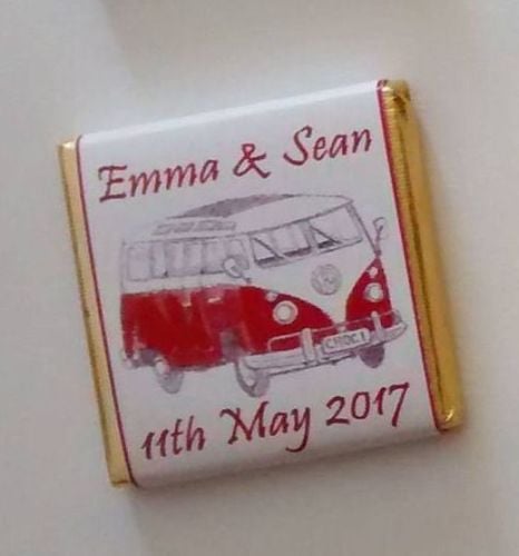 RED CAMPER VAN - mini 4.5g chocolate favour