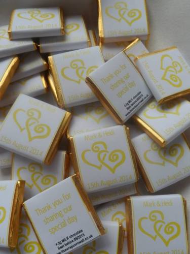 YELLOW HEARTS ENTWINED - mini 4.5g favour