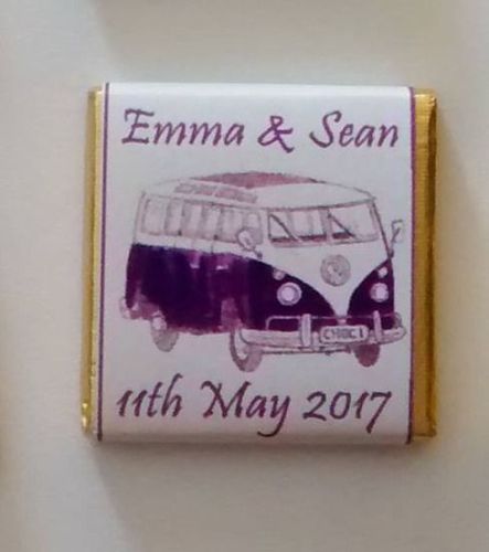 PURPLE CAMPER VAN - mini 4.5g chocolate favour